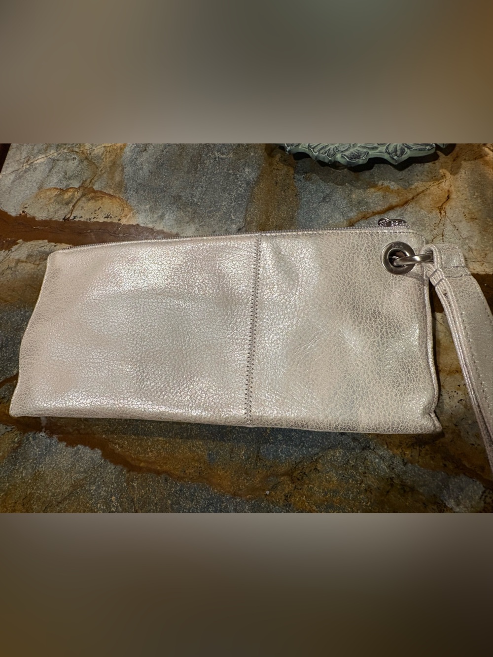 HOBO International Vida Wristlet Pearl Iridescent Strap Nice.